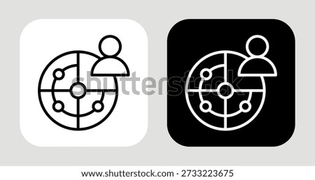 Competitor Radar Icon In Black and White Line Style