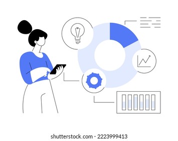 Competitor research abstract concept vector illustration. Market research service, competitor analysis, online marketing survey, corporate website element, UI, menu bar abstract metaphor.