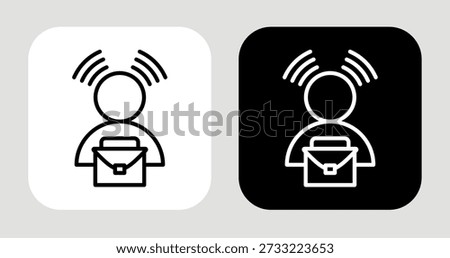 Competitor Signal Icon In Black and White Line Style