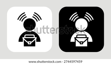 Competitor Signal Icon In Black and White Glyph Style
