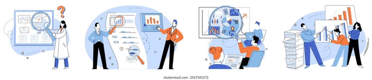 Competitors analysis vector illustration. Competitive, sparring ground, witnesses clash titans as businesses engage in fierce rivalry Competitors analysis concept, compass, directs business decisions