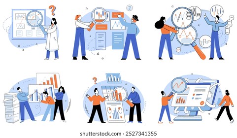 Competitors analysis vector illustration. Planning, architect, designs blueprint for success, taking into account moves competitors Plan, blueprint, ensures every step aligns with keen understanding