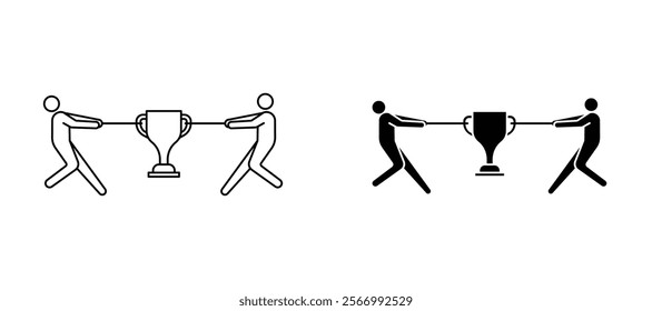 Competitors icons in outline and fill. vector illustration for ui.