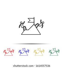 competitors multi color style icon. Simple thin line, outline vector of web icons for ui and ux, website or mobile application