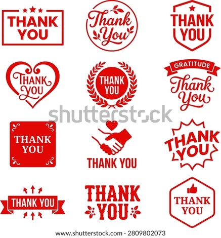 A compilation of diverse red thank you designs suitable for business appreciation and gratitude messages.