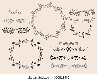 compilation floral elements vector