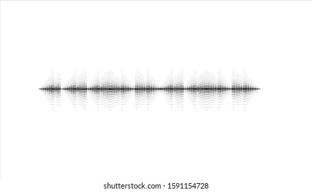 Compilation of high-frequency radio waves, audio signals and digital Music equalizer Noise recording. Isolated on a white background.