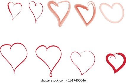 compilation of red hearts for valentines day
