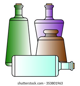 Compilation of vector containers for beverages. 