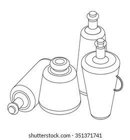 Compilation of vector containers for beverages 3D.