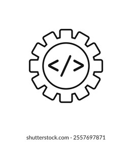 Compile icon Isolated flat vector in outline