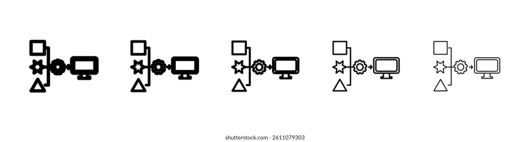 Compile icon Symbol mark in Outline style