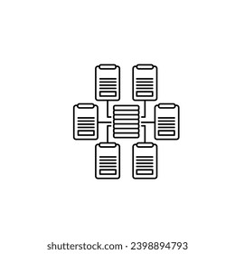 Compile vector icon. Business compiler paper vector symbol in black and white color.