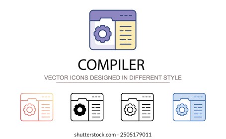 Compiler icon design with white background stock illustration