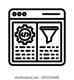 compiler icon line vector illustration on white background.