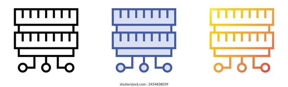 icono del compilador. Diseño de estilo de relleno lineal, azul y degradado aislado sobre fondo blanco