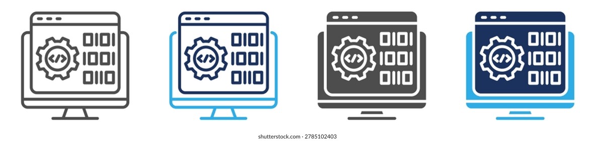 compiler icon set multi concept