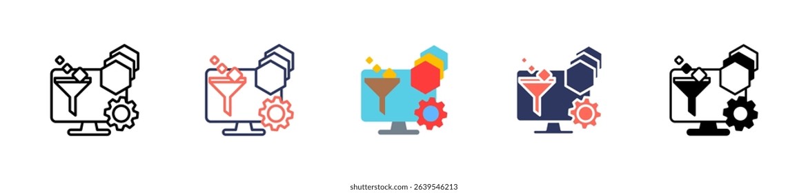 Compiler Languages Icon Multiple Vector Illustration