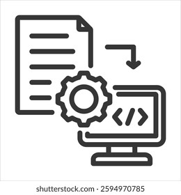 Compiler Outline Icon Vector Illustration