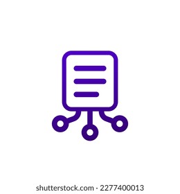compiling data icon, vector pictogram