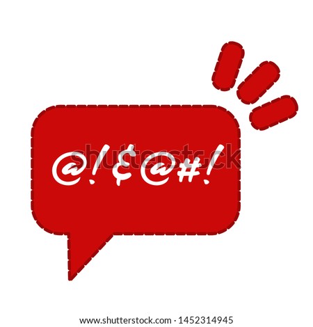 complain or curse thin icon. flat cartoon trendy modern red logotype graphic chatroom element design isolated on white. concept of censor label like parental advisory explicit content warning