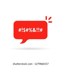 complain or curse thin line icon. flat cartoon trendy modern red logotype graphic chatroom element design isolated on white. concept of censor label like parental advisory explicit content warning