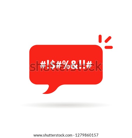 complain or curse thin line icon. flat cartoon trendy modern red logotype graphic chatroom element design isolated on white. concept of censor label like parental advisory explicit content warning