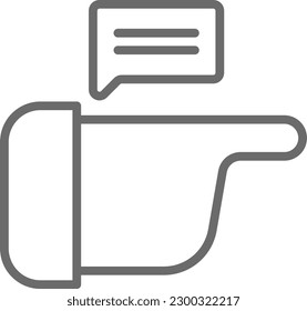 Complain Feedback icon with black outline style. customer, comment, bad, communication, review, opinion, report. Vector illustration