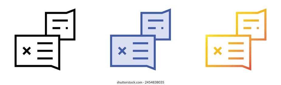 complain icon. Linear, Blue Fill and Gradient Style Design Isolated On White Background