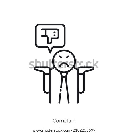 Complain icon. Outline style icon design isolated on white background