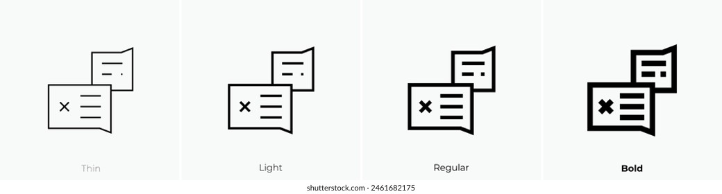 complain icon. Thin, Light Regular And Bold style design isolated on white background