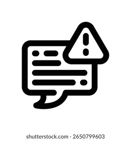 ícone linha de reclamação. Ícone de vetor limpo e minimalista para sites, aplicativos móveis, apresentações e logotipos. Totalmente dimensionável e personalizável para qualquer projeto.