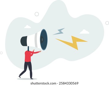 Complain on everything, blame other people, negative feedback, furious anger boss complainer or displeased manager concept.flat character life .