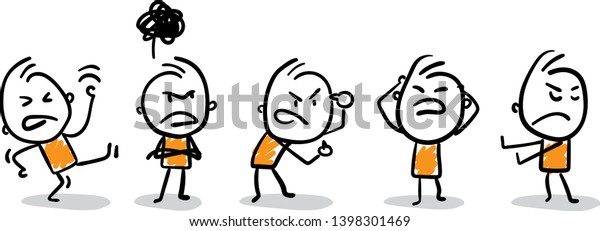 Complaining people.\
Doodle style vector illustration object isolated. Hand draw line\
art cartoon design\
character.\
