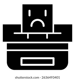 Complaint box icon Flat outline fill black and white