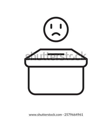 Complaint box icon Flat simple outline