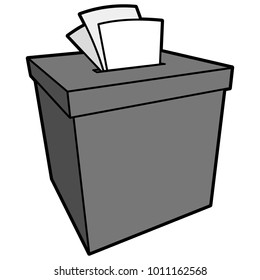 Complaint Box Illustration - A vector cartoon illustration of a Complaint Box.