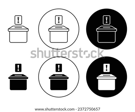 Complaint box symbol set. Suggestion box icon for apps.