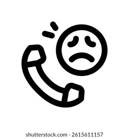 complaint call line icon. Clean and minimalist vector icon for websites, mobile apps, presentations, and logos. Fully scalable and customizable for any project.