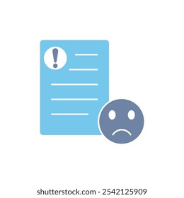 Icono de línea de concepto de queja. Ilustración de elemento simple. diseño de símbolo de esquema de concepto de queja.