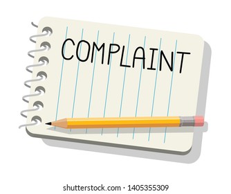 complaint concept, notepad and pencil