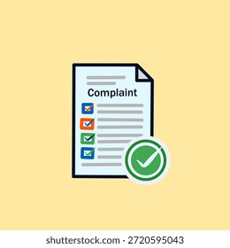 Ícone do documento de reclamação no estilo de ilustração simples para os direitos do consumidor. Ideal para solicitações legais, relatórios, atendimento ao cliente, políticas e sistemas de suporte.