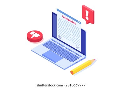 С presentación del concepto en línea. Isometric Vector ilustración.