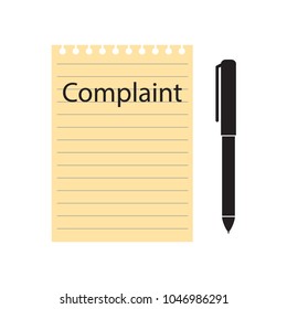 complaint form and pen- vector illustration