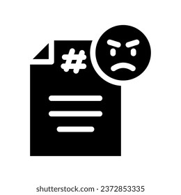 gráfico vectorial de ilustración de icono de glifo de denuncia. Ilustración de elemento simple gráfico vectorial, adecuado para aplicaciones, sitios web y presentaciones aisladas en fondo blanco