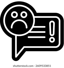 Complaint glyph solid icon, bad review