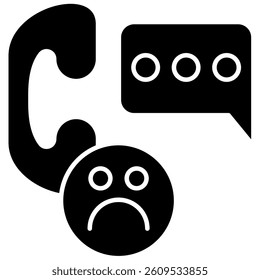 Complaint glyph solid icon, bad review
