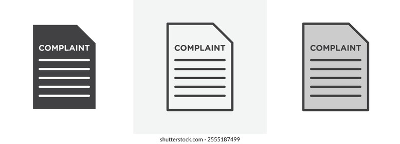 Complaint icon collection in black and colored style.