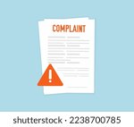 Complaint icon, complaint form logo design. Claim petition. Social survey result. Complaint, covey, report button concept. Negative feedback concept vector design and illustration.
