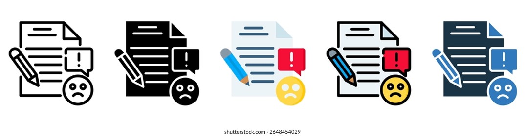 Ícone de reclamação - Ilustração de vetor de vários estilos